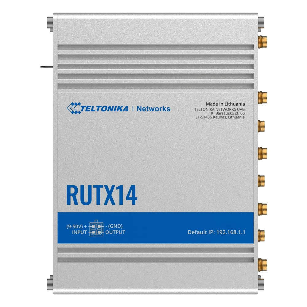Teltonika Router 4G Industrial - Módem 4G Cat 12 Dual SIM  - Wi-Fi 5 - Bluetooth LE 4.0 - Posicionamiento GNSS - 5 puertos Ethernet RJ45 Gigabit
