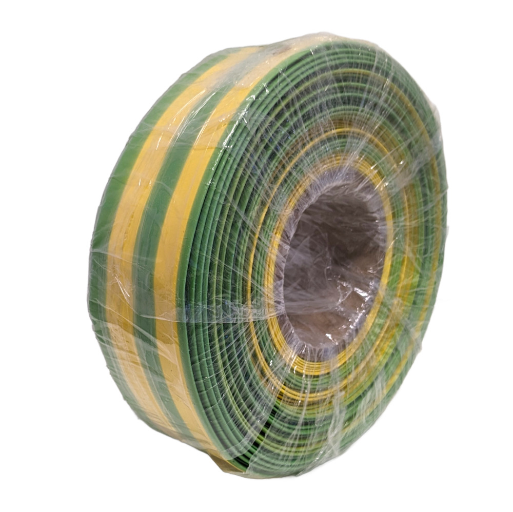 Rollo de tubo termorretráctil 2:1 Ø38.1mm amarillo/verde – Poliolefina libre de halógeno e ignífugo [25m]