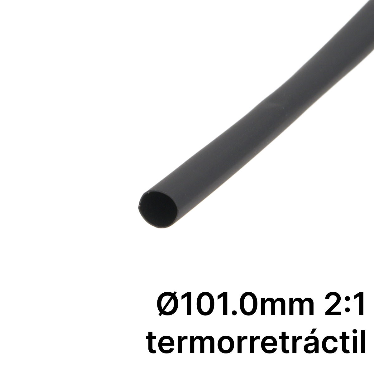 Pack de corte [1.2m] de tubo termorretráctil 2:1 Ø101.0mm negro – Poliolefina libre de halógeno e ignífugo [x5]