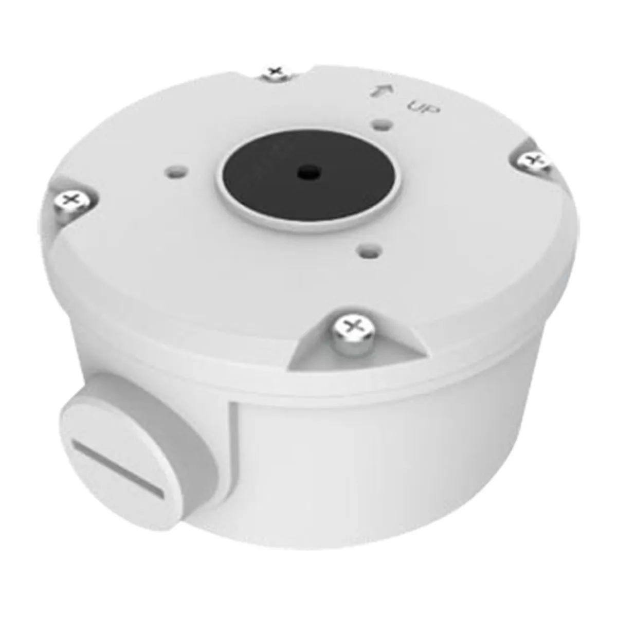 Caja de conexiones - Para cámaras bullet - Apto para uso exterior - Instalación en techo o pared - Color blanco - Pasador de cables