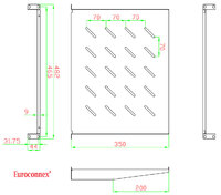 19" Fixed Rack Tray with 350mm Frontal Fixation