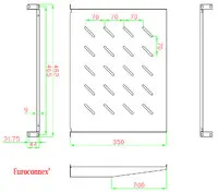 Safata de Rack Fixa de 19" amb Fixació Frontal de 350mm [10kg]