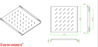 19" 1U fixed shelf 470x450mm for 600mm rack