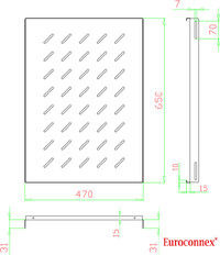 Bandeja fija para rack 19 ancho 470mm y fondo 650mm