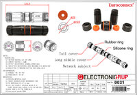 STP CAT.6A conector de exterior impermeable con regulación IP68