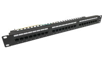 19" 1U Cat.6 patch panel 24 ports