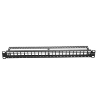 19" 1U Patch panel 24 puertos Cat.6 Vacío | Soporte Integrado