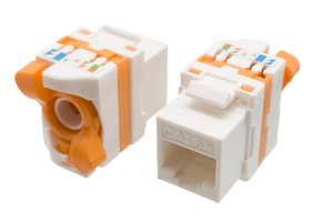 RJ45 UTP Keystone Cat.6A sin herramientas, 180 grados