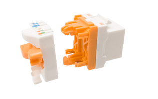 RJ45 UTP Keystone Cat.6A sin herramientas, 180 grados