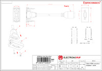 Cable HDMI hembra a hembra para panel. 20cm. (22.5x45mm)