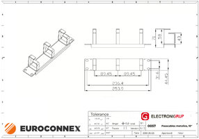 Pasacables metalico, 10"