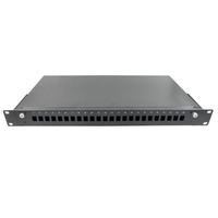 19" Fiber optic patch panel, 24 ports for SC simplex with interchangeable front