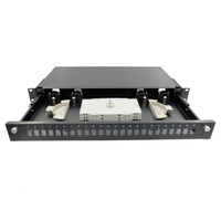 19" Patch panel de fibra óptica, 24 puertos para SC simplex con frontal intercambiable