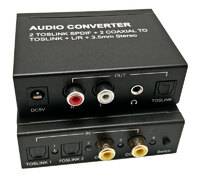 Ver informacion sobre 2 Toslink SPDIF+2 Coaxial to Toslink + L/R RCA + 3,5mm.