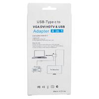 USB-C 3.1 a HDMI+VGA+DVI+USB 3.0, 15cm