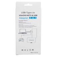 USB-C 3.1 to HDMI+VGA+DVI+USB 3.0, 15cm