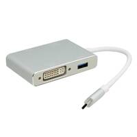 USB-C 3.1 a HDMI+VGA+DVI+USB 3.0, 15cm