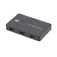 KVM HDMI 2.0 (4K@60Hz) + USB para alternar entre 2 PCs con un mismo ratón y teclado.