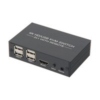 Conmutador KVM HDMI 4K para 2 PC - Conmutación entre dispositivos con USB y HDMI