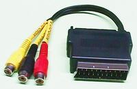 SCART PLUG TO SCART JACK, W/CABLE TO 3*RCA JACK (AUDIO/ VIDEO)