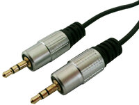 3,5mm.stereo plug Male - Male, gold plated. 7m. Metal connectors