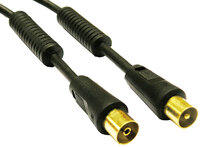 9,5mm. TV Jack to Plug, 1,5m. Black