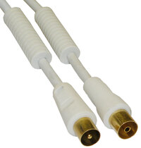 9,5mm. TV Jack to Plug, 1,5m. White