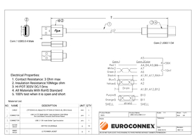 USB A 3.0 à USB C 3.1, 0,3m.