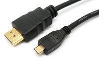 HDMI A MALE TO MICRO HDMI D MALE, 2m