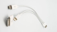 Cable de carrega USB a Lightning + micro USB + iPhone/Samsung 30p