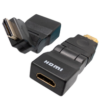 HDMI A MALE to HDMI A FEMALE, 270º ROTATION, GOLD PLATED.