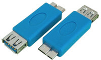 Ver informacion sobre Adaptateur USB 3.0 à Femelle à MICRO USB 3.0 Mâle, de níquel, couleur Bleu