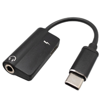 USB-C adapter to USB-C + 3,5mm Jack, audio + charge