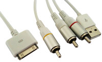 Dock to USB A male + 3*RCA male
