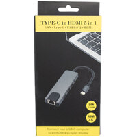 Hub USB-C a Ethernet RJ45 1000BaseT + HDMI 4K + 2 * USB-A 3.0  + 1 * USB-C PD