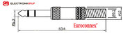 6.35mm Estereo plug, red stripes