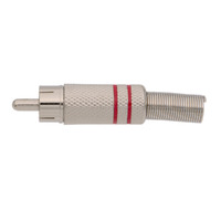 Ver informacion sobre NICKEL RCA PLUG, CABLE 5-6mm. RED STRIPES