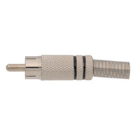 Ver informacion sobre NICKEL RCA PLUG, CABLE 5-6mm. BLACK STRIPES