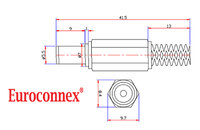 JACK ALIMENTACION 2.1x5.5 (L= 9mm), ECONOMICO