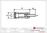 Jack 6.4mm Femelle  Mono, Métallique