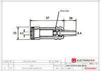 6.4mm STEREO JACK, METAL