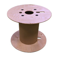 Wooden Cable Reel with Cardboard Core - 400x200x300mm