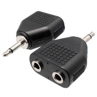 3.5mm MONO PLUG - 2x3.5mm STEREO JACK