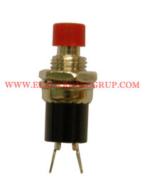 Ver informacion sobre PULSADOR MINI, 125V. 1A, NORMALMENTE CERRADO, COLOR ROJO