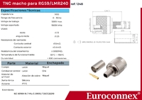 RG-59, TNC Male Crimp type, PTFE (1P/BAG)