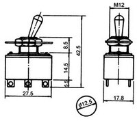 Interrupteur 6P (DPDT) ON-ON, 120V. 3A