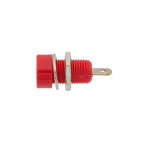 Female Banana Jack Base for Chassis Mounting, Red Plastic Body
