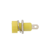 Female Banana Jack Base for Chassis Mounting, Yellow Plastic Body