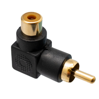 Adaptateur RCA Mâle-Femelle couder, couleur Noir