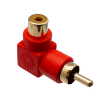 Ver informacion sobre Adaptador RCA Macho-Hembra acodado, Color Rojo